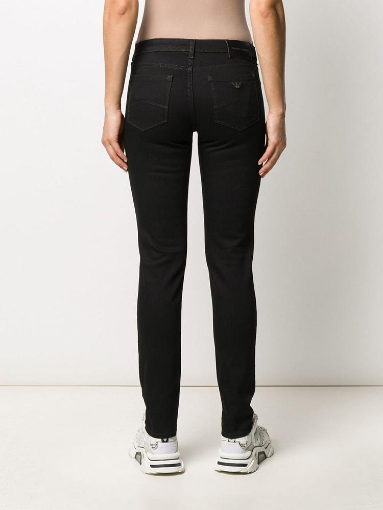 Armani Emporio Armani Low Rise Skinny Kavbojke Ženske Črne | UBVM7H2F