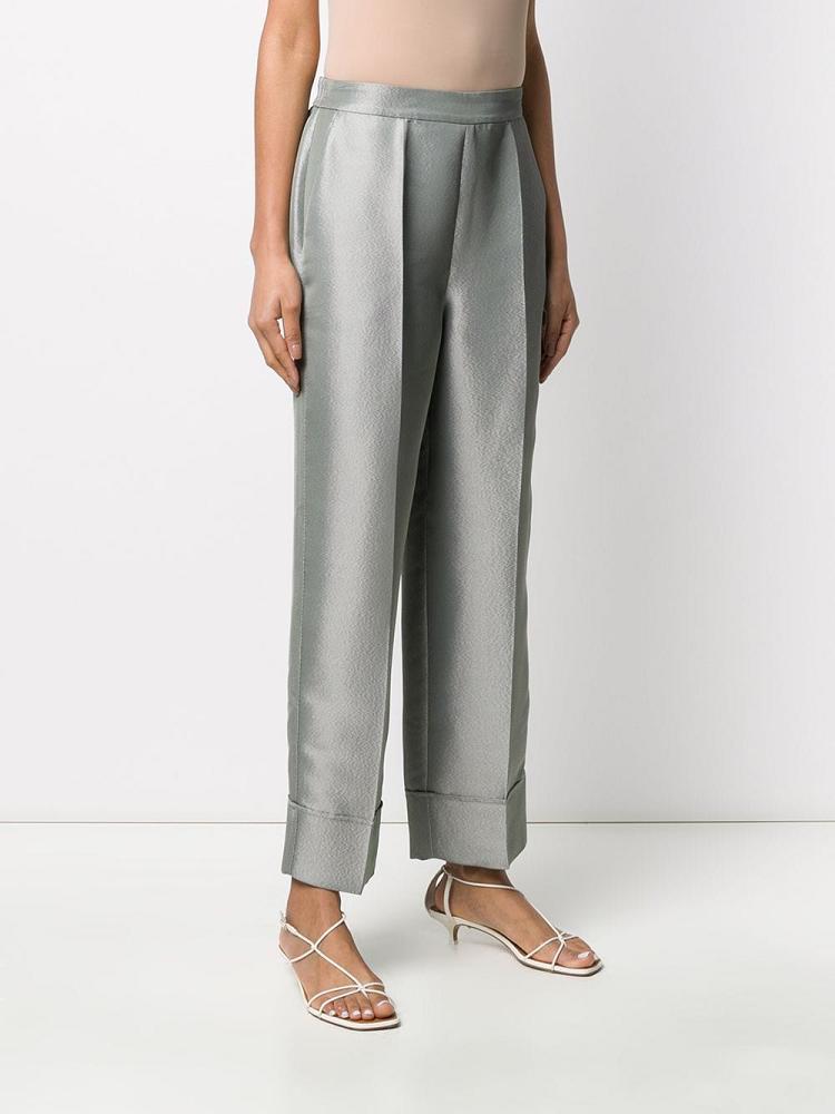 Armani Emporio Armani Metallic High Waist Hlače Ženske Zelene | XF2GS7XM