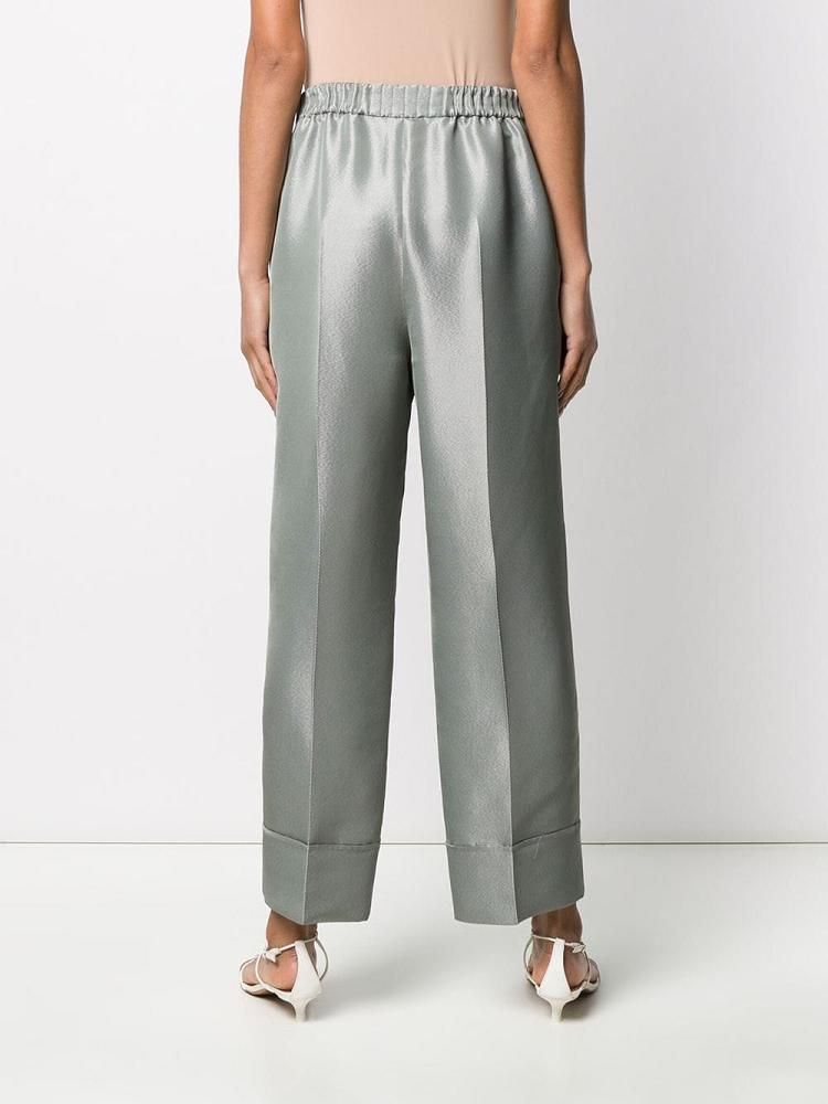 Armani Emporio Armani Metallic High Waist Hlače Ženske Zelene | XF2GS7XM