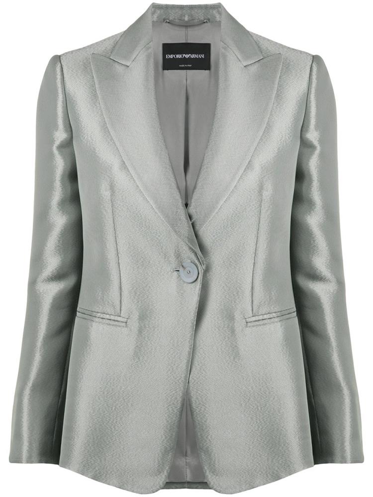 Armani Emporio Armani Metallic One Button Suknjič Ženske Zelene | EDR0JYU3