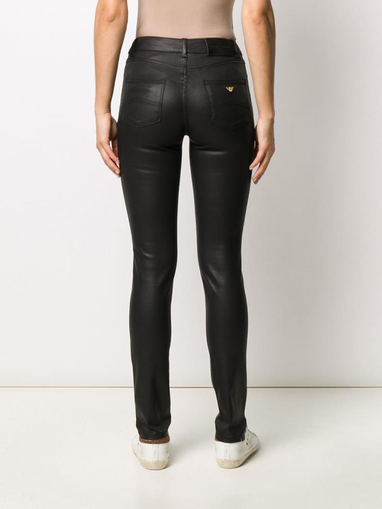 Armani Emporio Armani Mid Rise Skinny Kavbojke Ženske Črne | DWUZ78SF