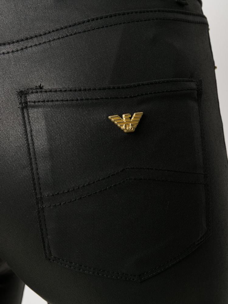 Armani Emporio Armani Mid Rise Skinny Kavbojke Ženske Črne | DWUZ78SF