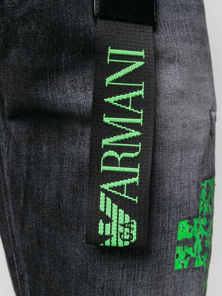 Armani Emporio Armani Mid Rise Straight Leg Kavbojke Moški Modre | 5SHJDNQT