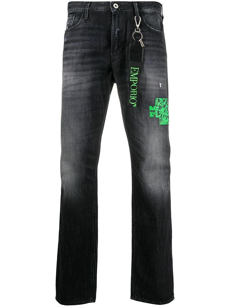 Armani Emporio Armani Mid Rise Straight Leg Kavbojke Moški Modre | 5SHJDNQT