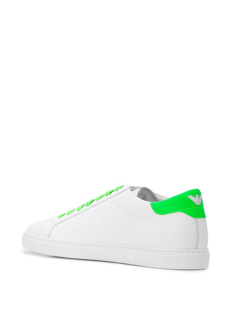 Armani Emporio Armani Neon Trimmed Low Top Superge Moški Bele | Y7QWHSI7