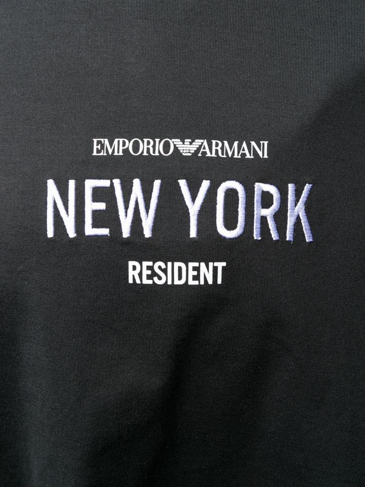 Armani Emporio Armani New York' Graphic Print Majice Moški Črne | AEC13YV6