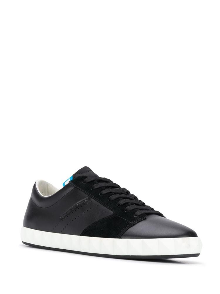 Armani Emporio Armani Panelled Low Top Superge Moški Črne | EBL817L3