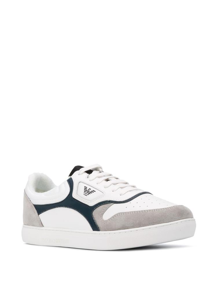 Armani Emporio Armani Panelled Low Top Superge Moški Bele | EMTMMGTT