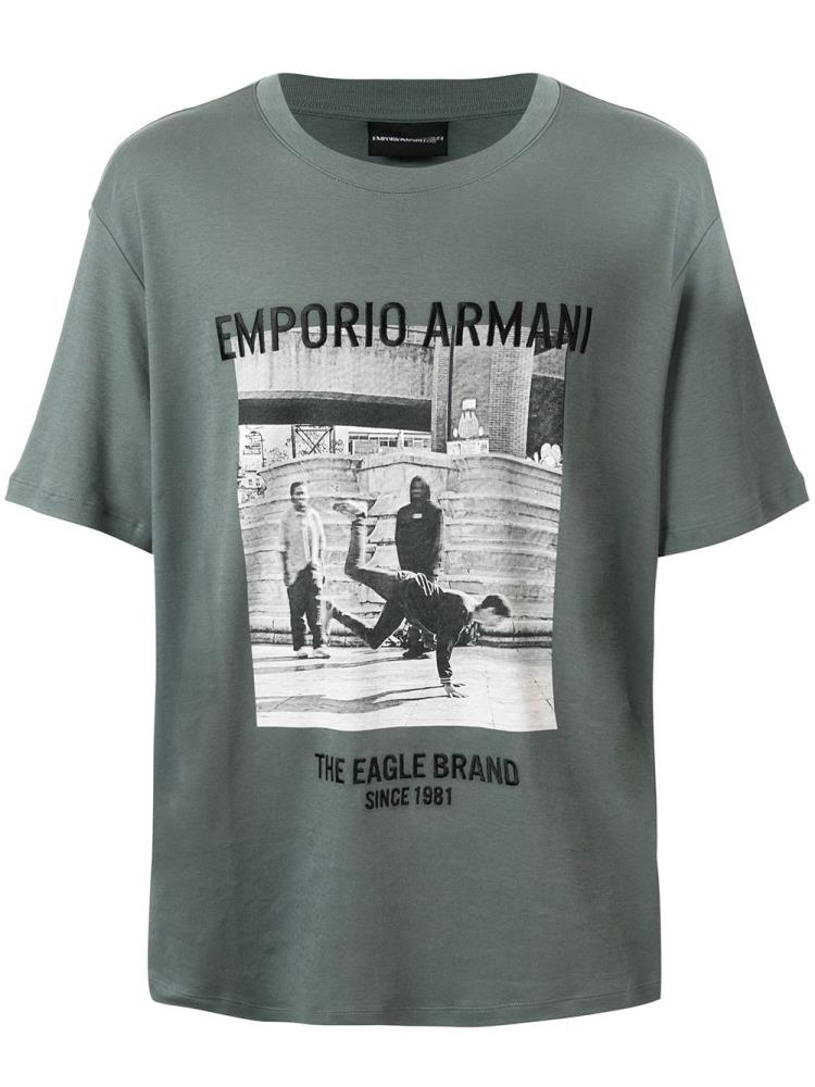 Armani Emporio Armani Photo Print Majice Moški Zelene | AIVRP321