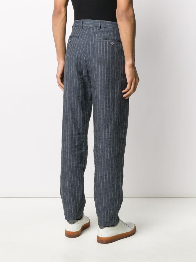 Armani Emporio Armani Pinstripe Straight Hlače Moški Modre | PF6JGDZG