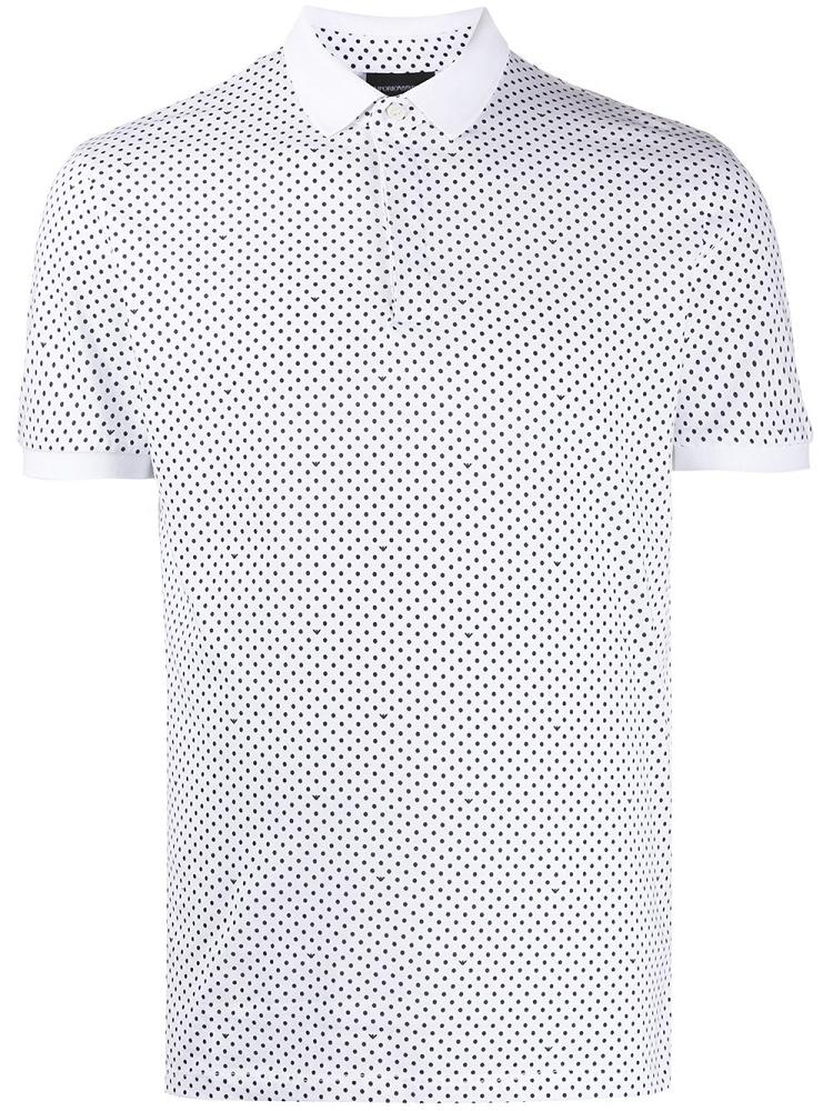 Armani Emporio Armani Polka Dot Polo Majice Moški Bele Črne | 4SN2W7HA