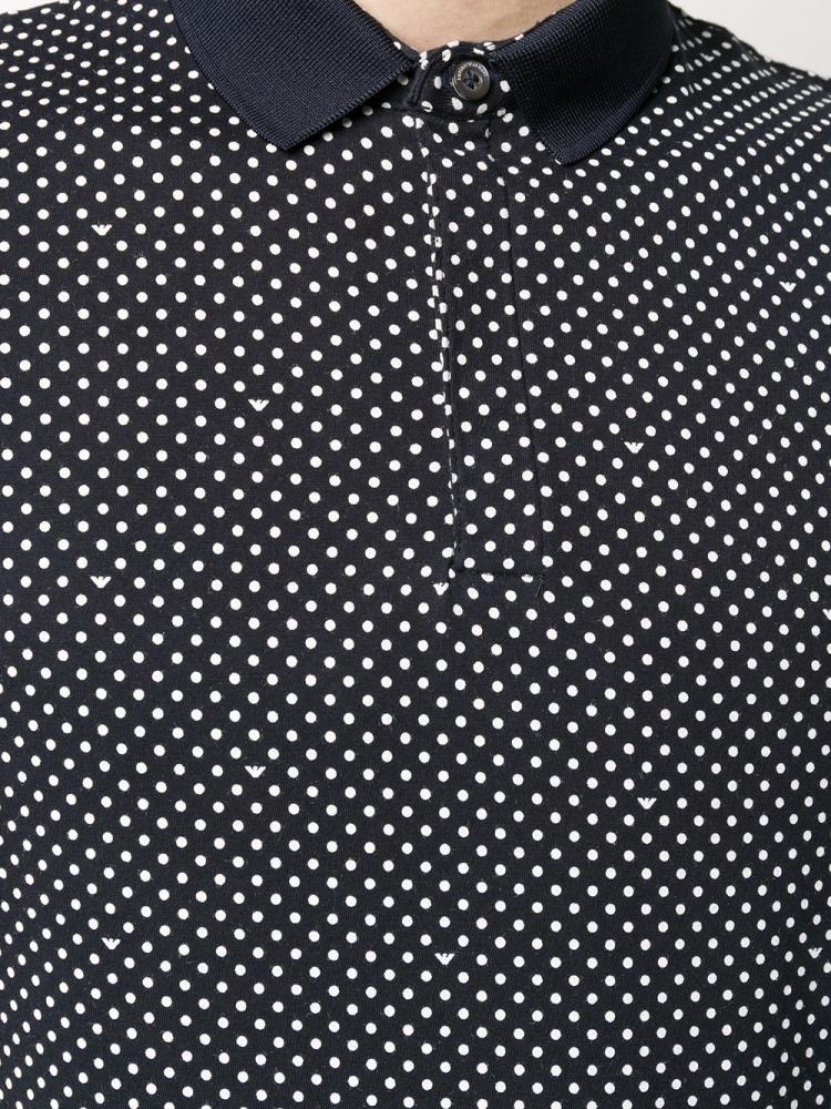 Armani Emporio Armani Polka Dot Print Polo Majice Moški Modre | 2NMAI243