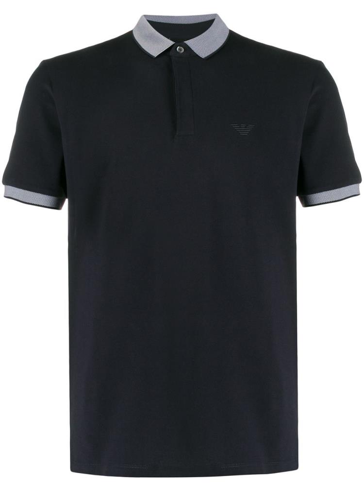 Armani Emporio Armani Printed Collar Polo Majice Moški Modre | UT99IQ3O