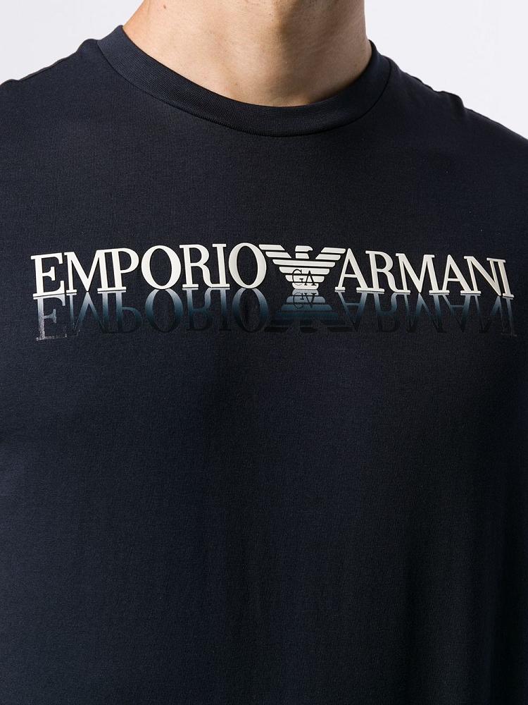 Armani Emporio Armani Printed Logo Majice Moški Modre | DHE5V8QH