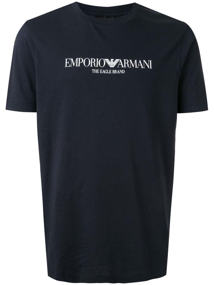 Armani Emporio Armani Printed Logo Majice Moški Modre | RZ55S05O