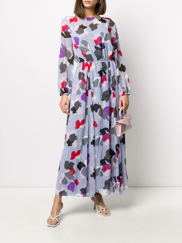 Armani Emporio Armani Printed Maxi Obleke Ženske Modre Roza | WJ5WVMFC