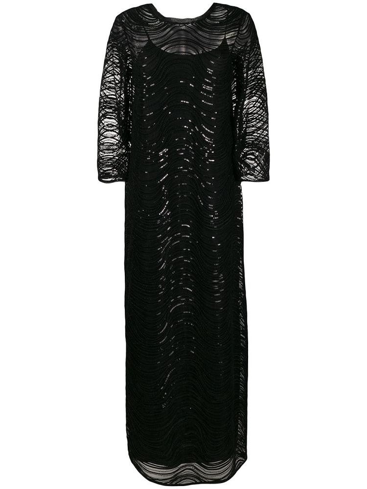 Armani Emporio Armani Sequin Embellished Gown Obleke Ženske Črne | 3SO6XOIR