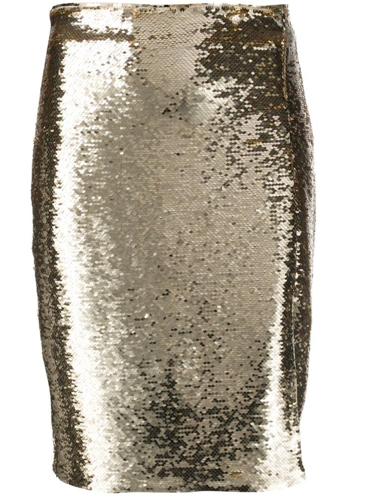 Armani Emporio Armani Sequin Pencil Skirt Krila Ženske Zlate | 4N8J8T0E