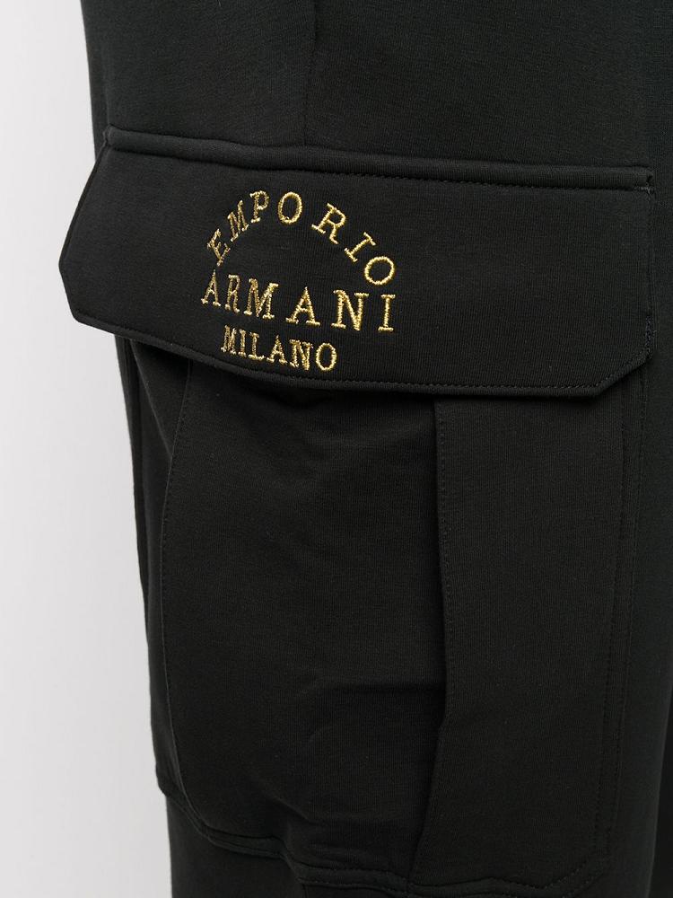 Armani Emporio Armani Side Logo Track Hlače Moški Črne | 9WMRNKHY