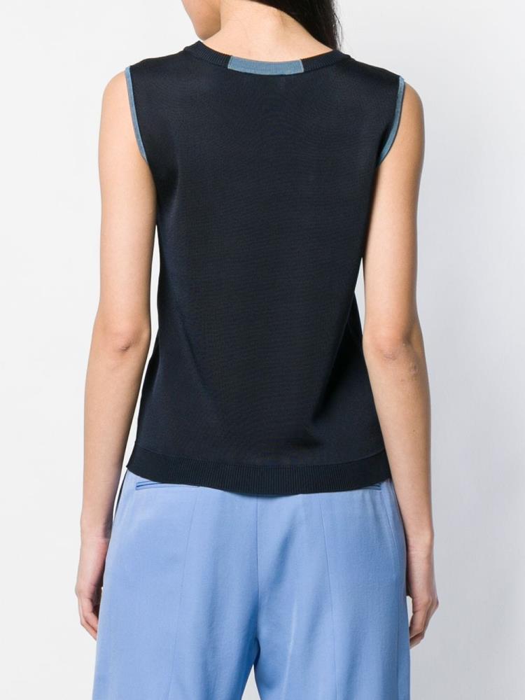 Armani Emporio Armani Sleeveless Knitted Top Ženske Modre | 2FB67NWU