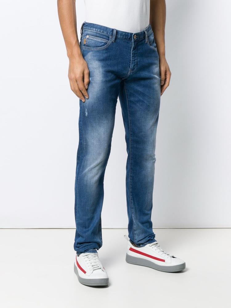 Armani Emporio Armani Slim Fit Hlače Moški Modre | 31FUM8KN