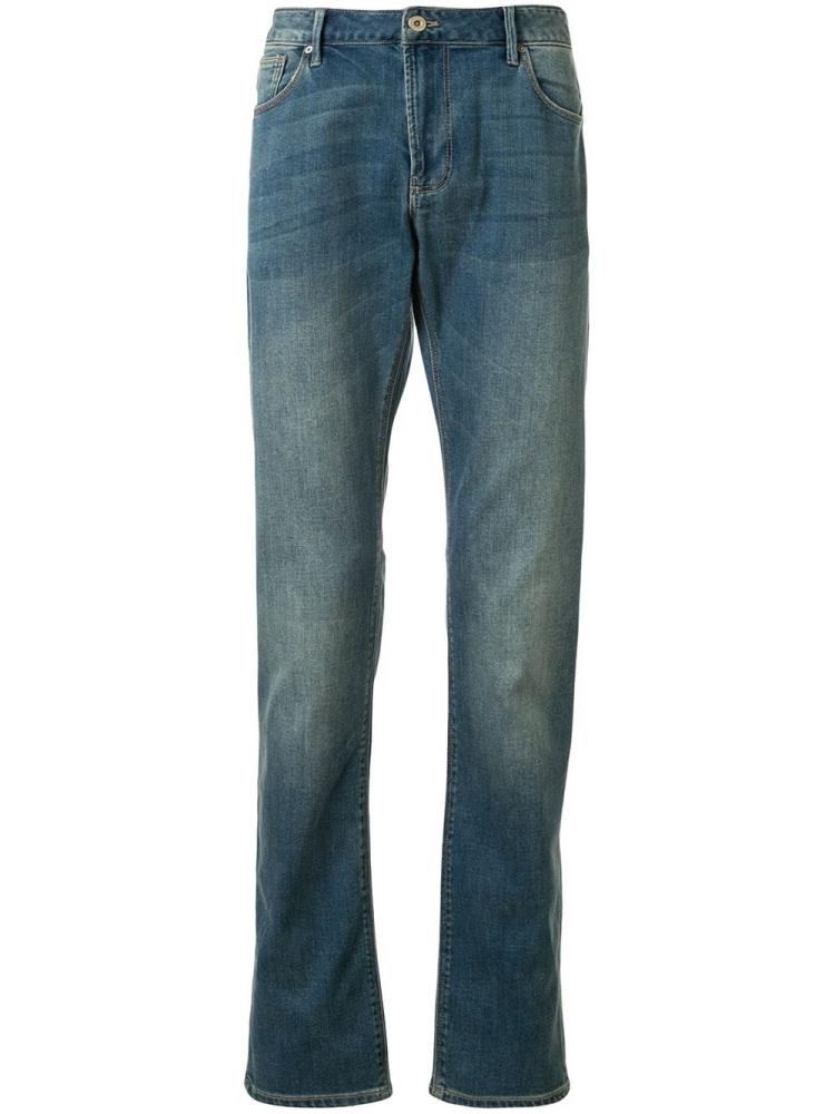 Armani Emporio Armani Stonewashed Slim Fit Kavbojke Moški Modre | EN4Z3IHW