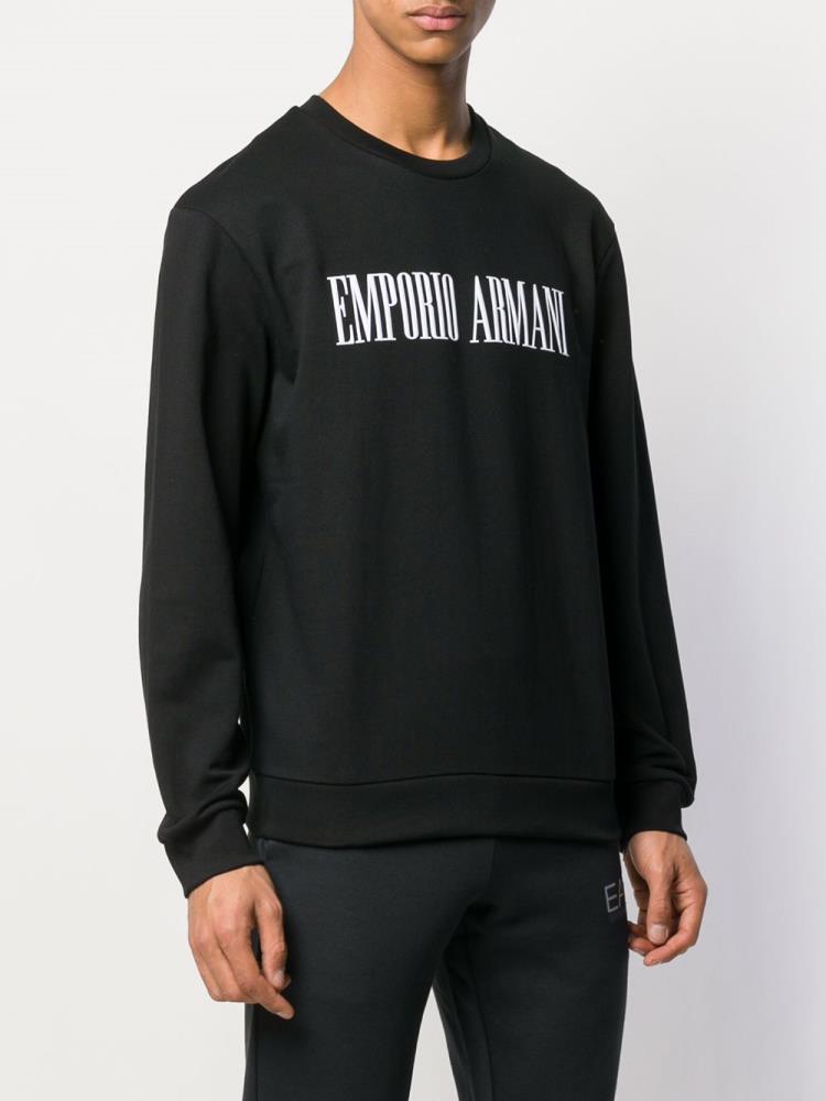 Armani Emporio Armani Stop Wishing, Start Doing Športni Puloverji Moški Črne | 0BO9TPFN