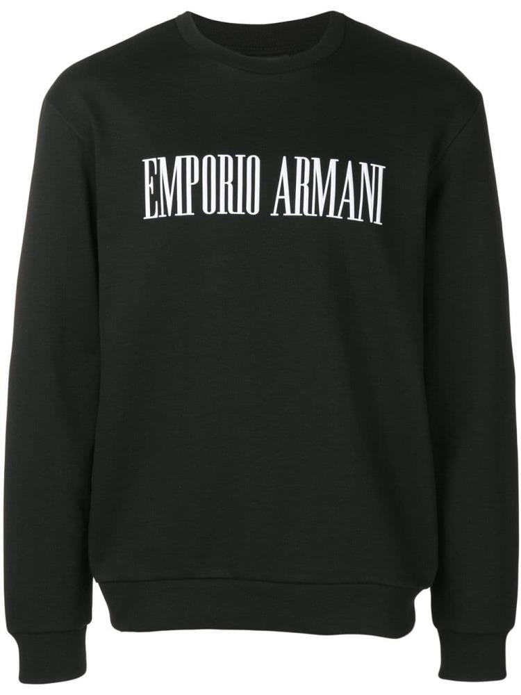 Armani Emporio Armani Stop Wishing, Start Doing Športni Puloverji Moški Črne | 0BO9TPFN