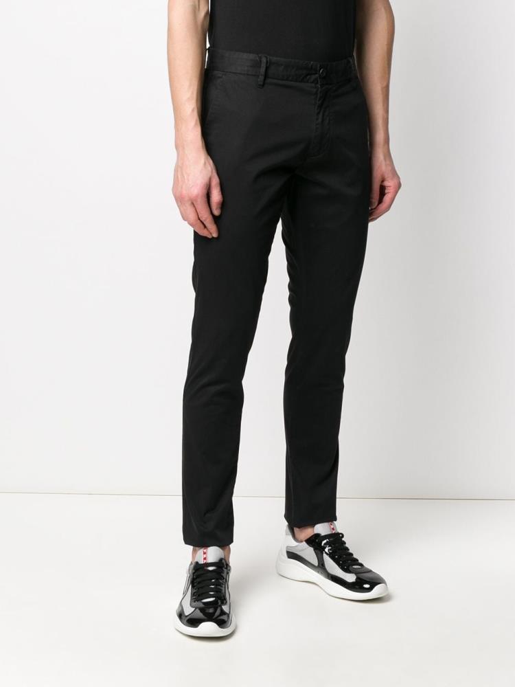 Armani Emporio Armani Straight Leg Chinos Hlače Moški Črne | 7IJI60ZG