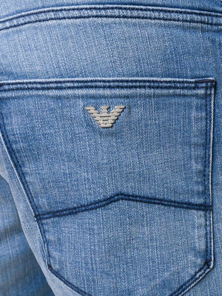 Armani Emporio Armani Straight Leg Denim Kratke Hlače Moški Modre | 3YG9YZRJ