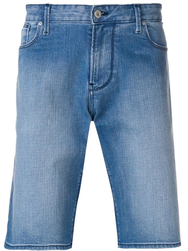 Armani Emporio Armani Straight Leg Denim Kratke Hlače Moški Modre | 3YG9YZRJ