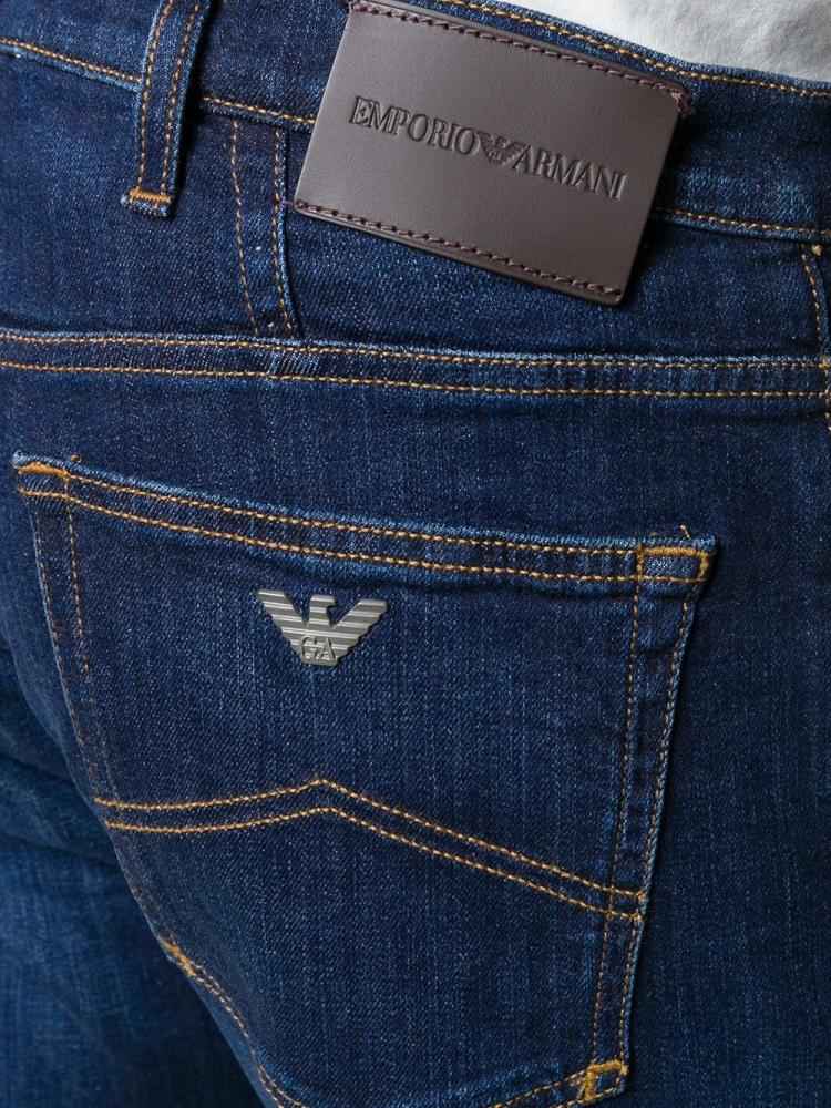 Armani Emporio Armani Straight Leg Kavbojke Moški Modre | ANJFZBGR