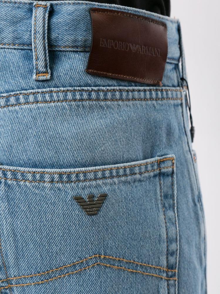 Armani Emporio Armani Straight Leg Kavbojke Moški Modre | XJQHB8D6