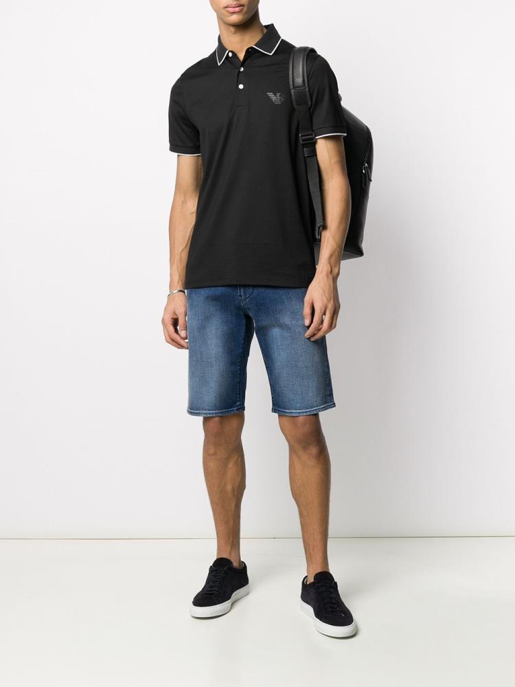 Armani Emporio Armani Straight Leg Kratke Hlače Moški Modre | XHNDKJNB