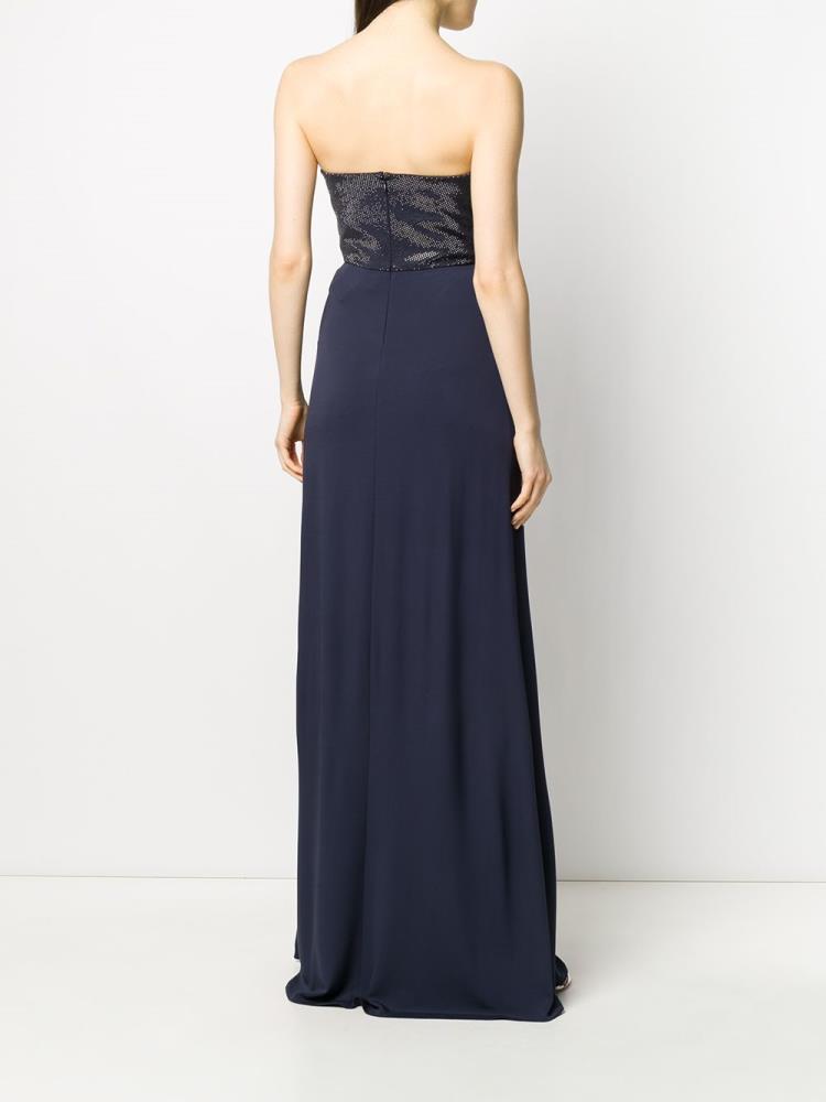 Armani Emporio Armani Strapless Maxi Obleke Ženske Modre | IO8GV2NA