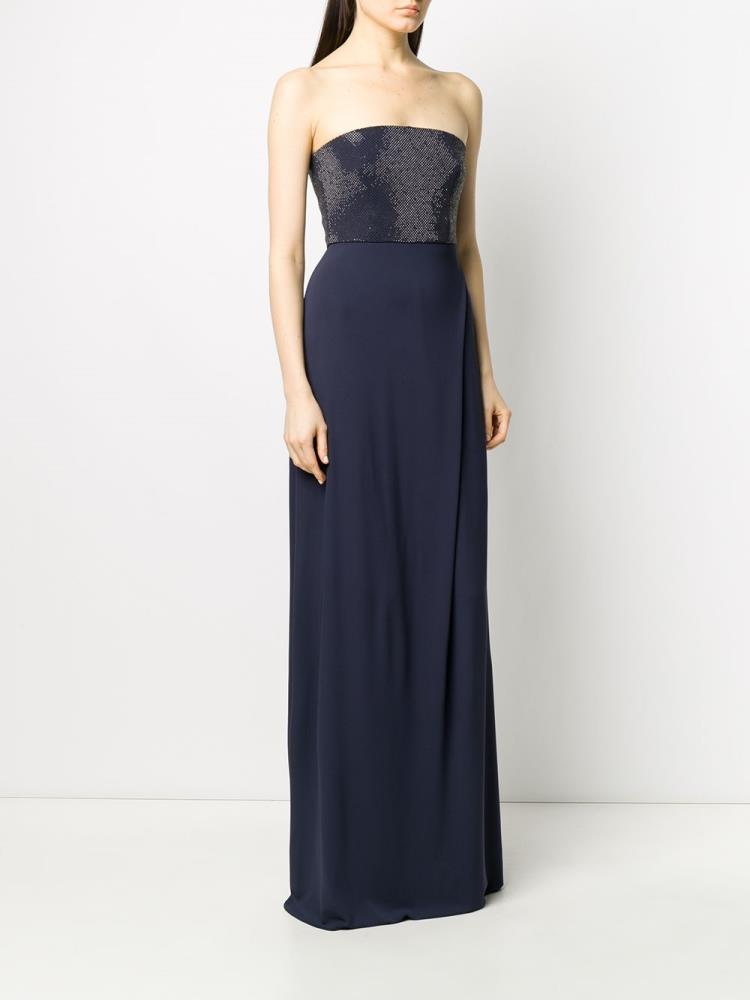 Armani Emporio Armani Strapless Maxi Obleke Ženske Modre | IO8GV2NA