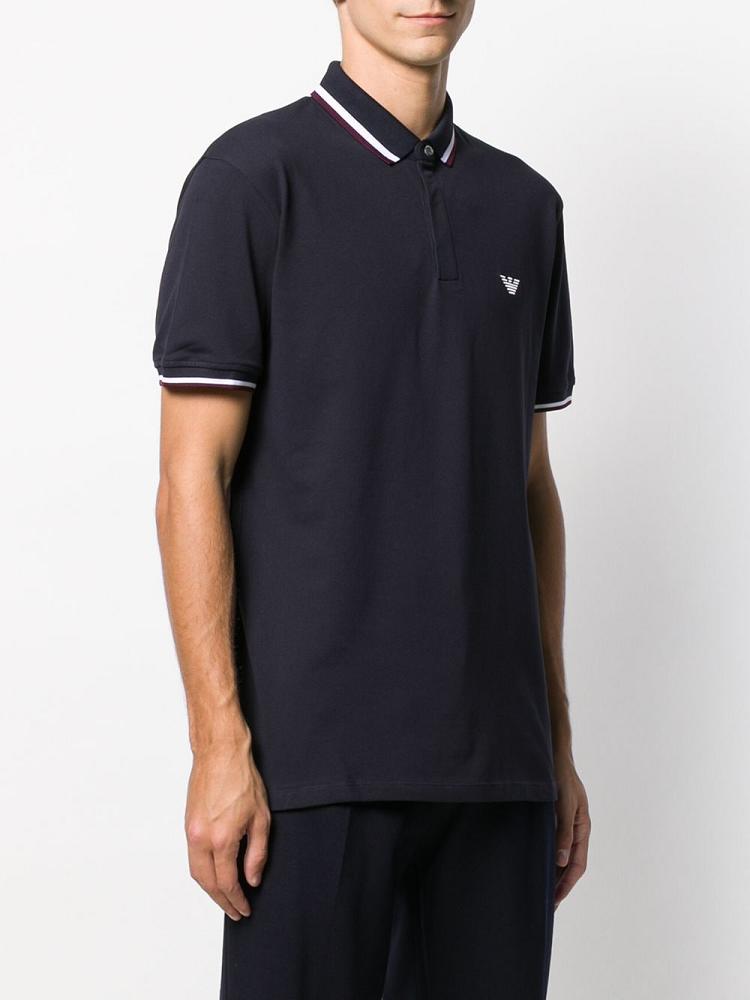 Armani Emporio Armani Stripe Trim Polo Majice Moški Modre | V8SY5VP9