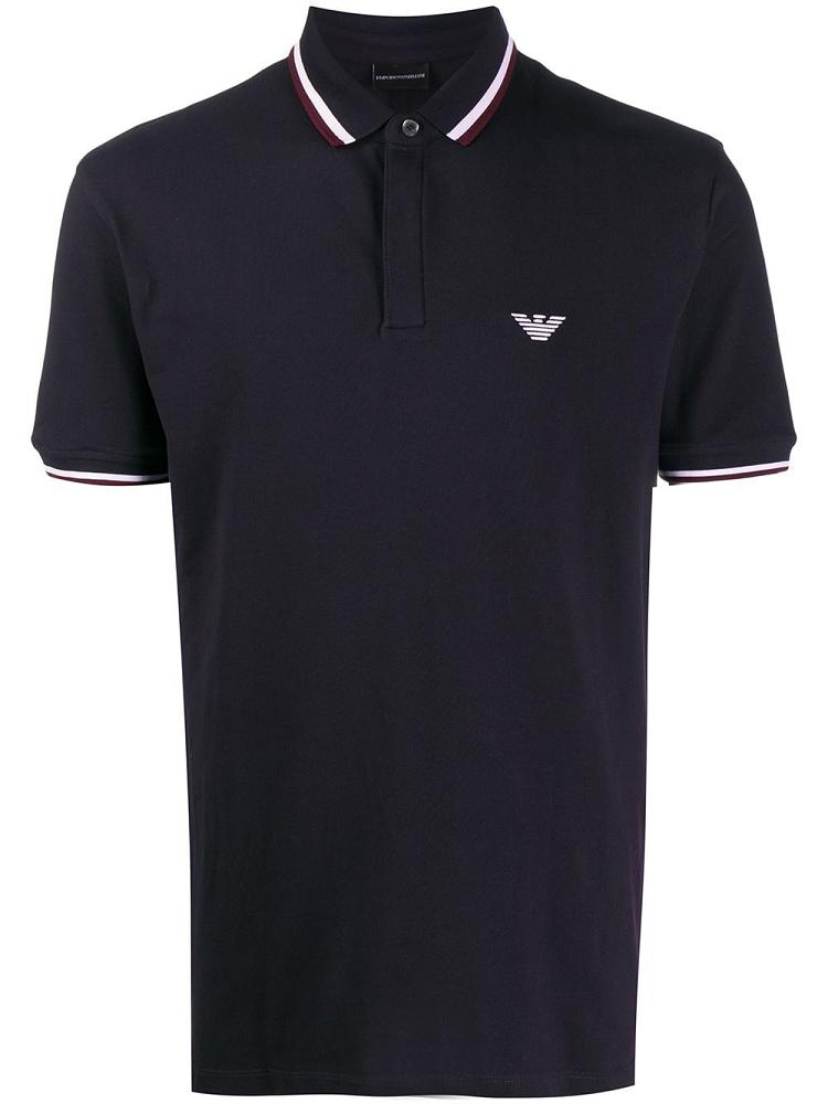 Armani Emporio Armani Stripe Trim Polo Majice Moški Modre | V8SY5VP9