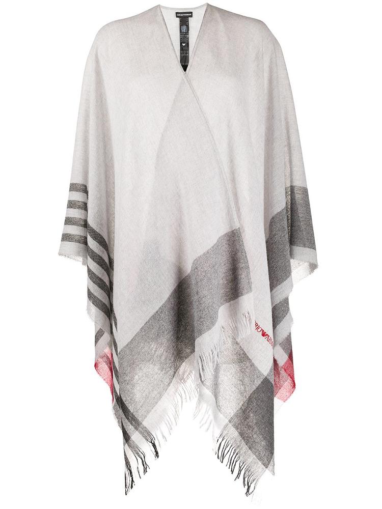 Armani Emporio Armani Striped Asymmetric Poncho Plašči Ženske Sive | CG7F2773