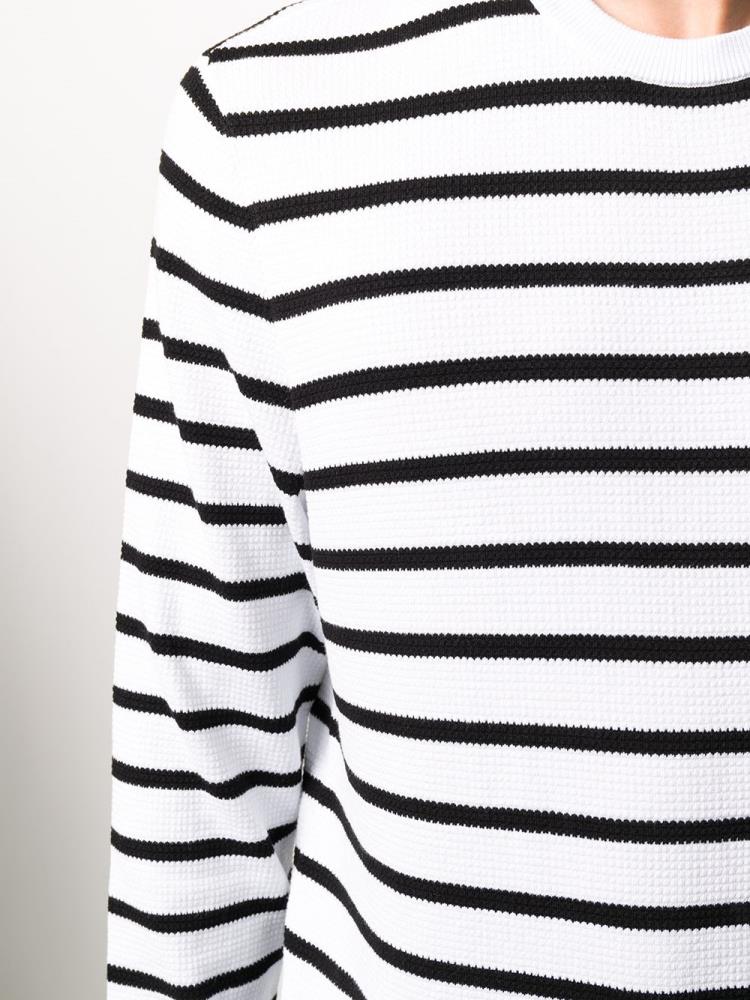 Armani Emporio Armani Striped Long Sleeve Skakalci Moški Bele Modre | PB99GDBZ