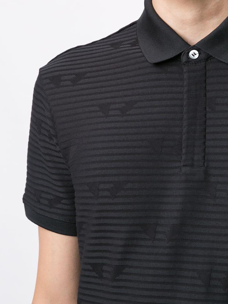 Armani Emporio Armani Striped Polo Majice Moški Črne | HG6FO408