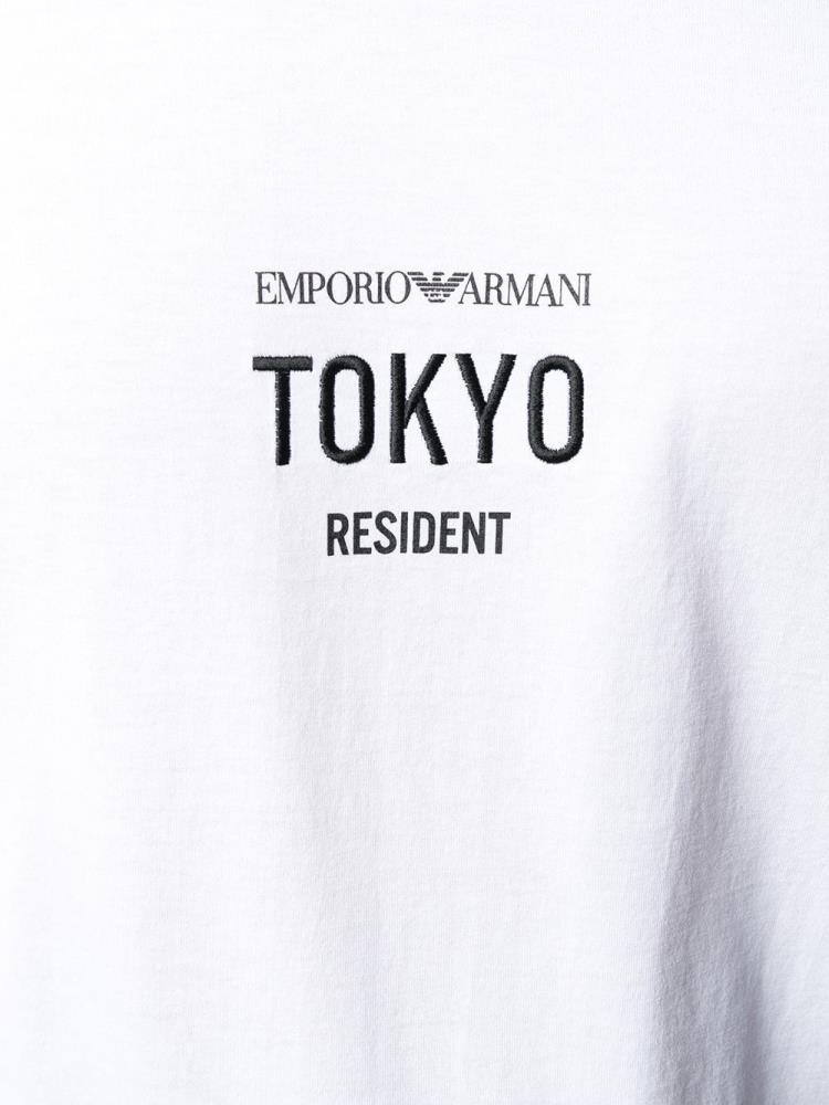 Armani Emporio Armani Tokyo' Graphic Print Majice Moški Bele | EY1211JC