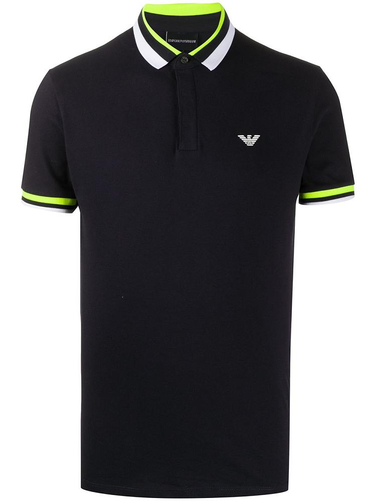 Armani Emporio Armani Tri Stripe Polo Majice Moški Modre | BHDC4KQW