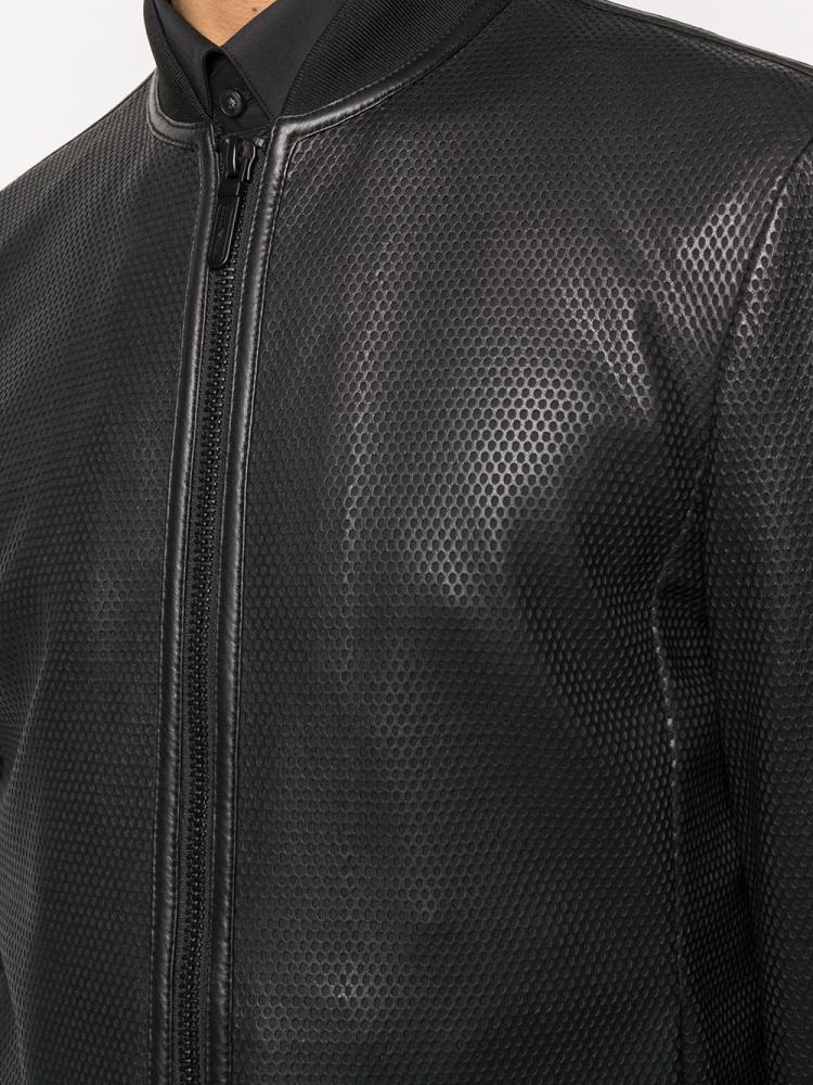 Armani Emporio Armani Usnje Bomber Jakne Moški Črne | 8QPH4EO2