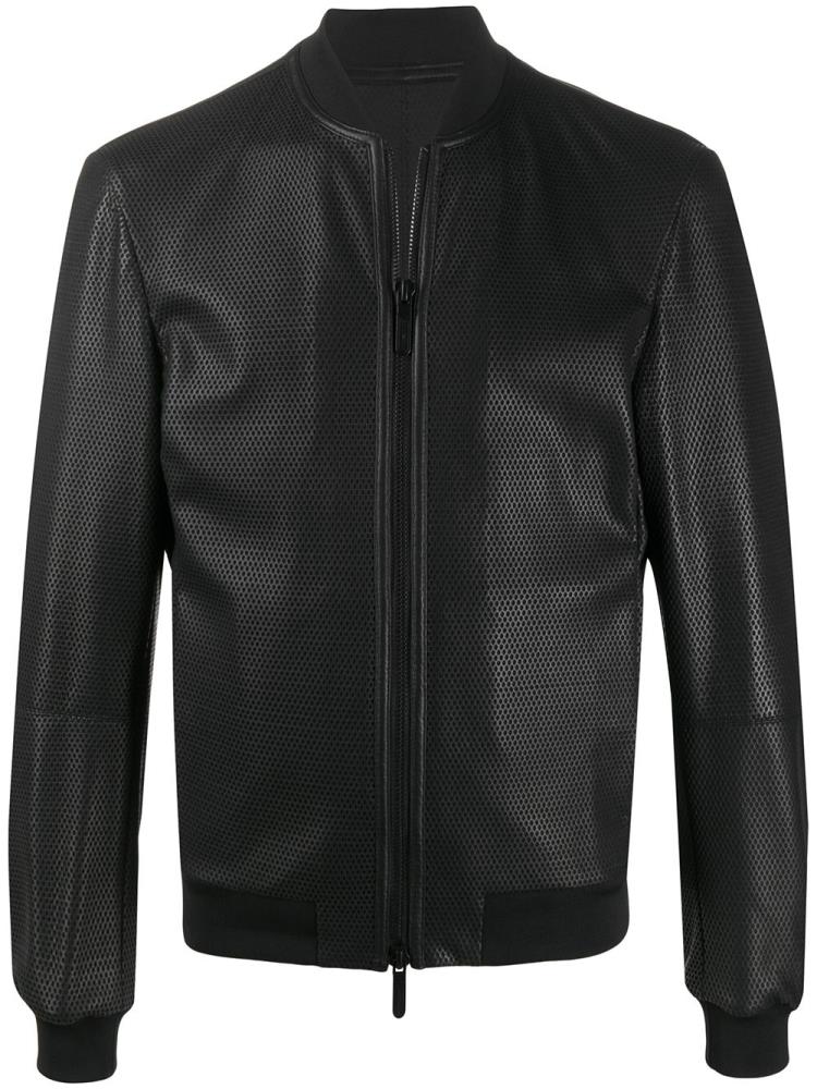 Armani Emporio Armani Usnje Bomber Jakne Moški Črne | 8QPH4EO2