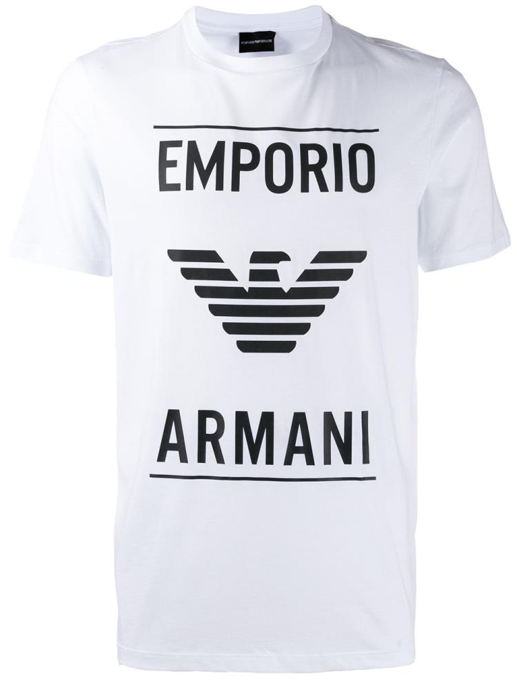 Armani Emporio Armani Vector Stencil Majice Moški Bele | 1BJ949MW