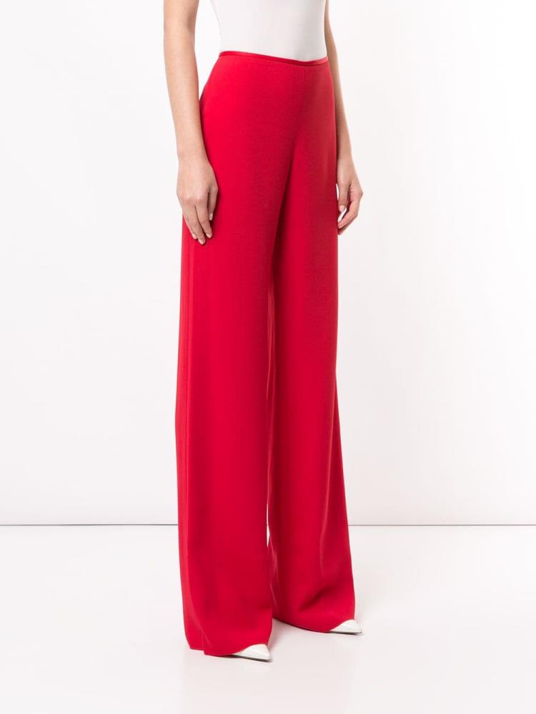 Armani Emporio Armani Wide Leg High Waisted Hlače Ženske Rdeče | 3F83I9ZX