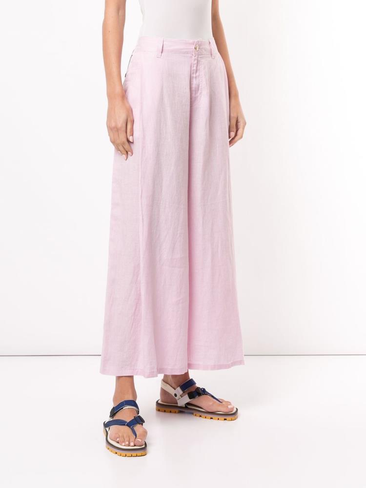 Armani Emporio Armani Wide Leg High Waisted Hlače Ženske Roza | IUJ9BG3O