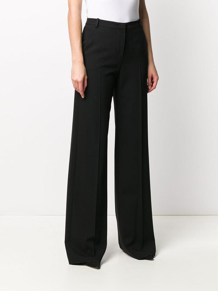 Armani Emporio Armani Wide Leg Tailored Hlače Hlače Ženske Črne | MGQVCDZK