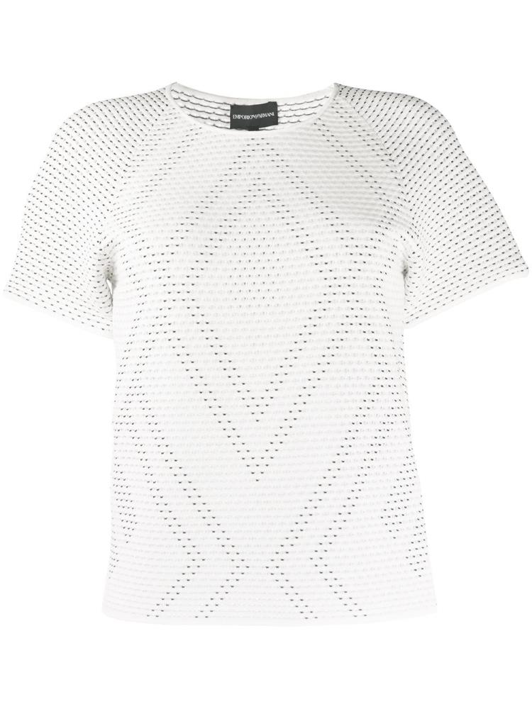 Armani Emporio Armani Woven Detail Majice Ženske Bele | C5W8RC6B